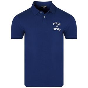 Plein Sport Mens Small Logo Breathable Polo Shirt / Navy Blue